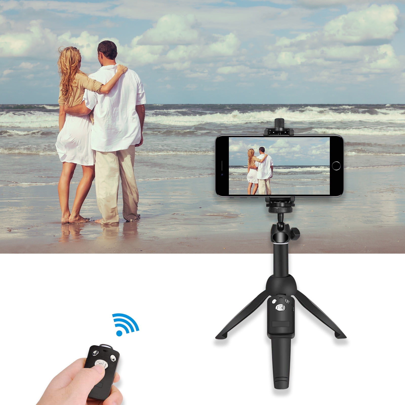 Newringo Selfie Stick Tripod with Fill Light,40 Extendable Cell Phone Tripod Stand,with Wireless Remote,Aluminum,Portable All in One Phone Holder,Compatible with iPhone Android Phones 