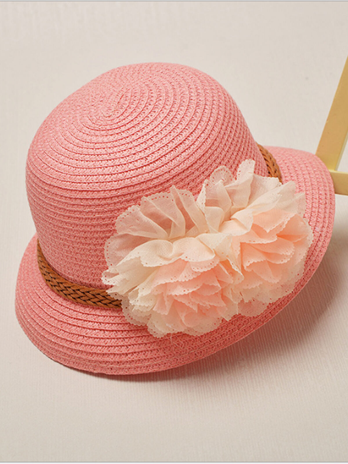 Toddler Baby Flower Decor Breathable Hat Straw Sun Hat Kids Hat Girls Hats - image 2 of 5