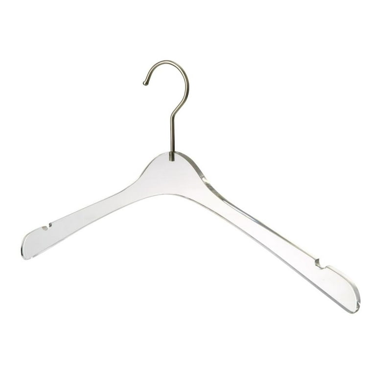 Home Cube USA Homecube USA Elegant Acrylic Clear Hangers With Gold Hook,  Heavy Duty Pant and Scarf Hanger For Adult