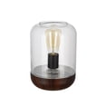 thumbnail image 2 of hometrends Distressed Red Wood Clear Glass Uplight, 2 of 9