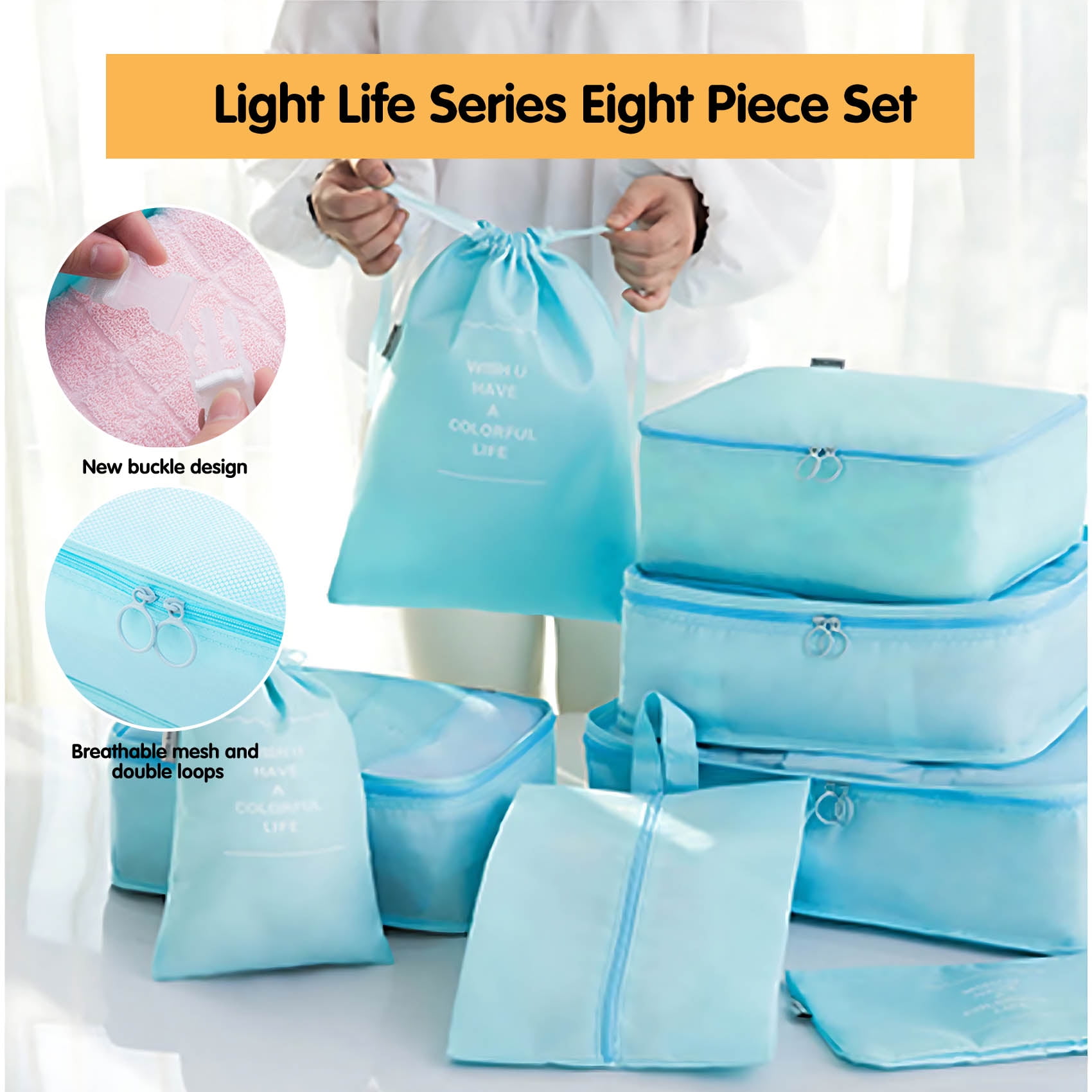 DAILISHA 12 Pack Packing Cubes Set - Luggage Packing Organizers for Travel Accessories Must-Have Compression Cubes for Neat Luggage Fits Carry-Ons, Suitcases & Backpacks