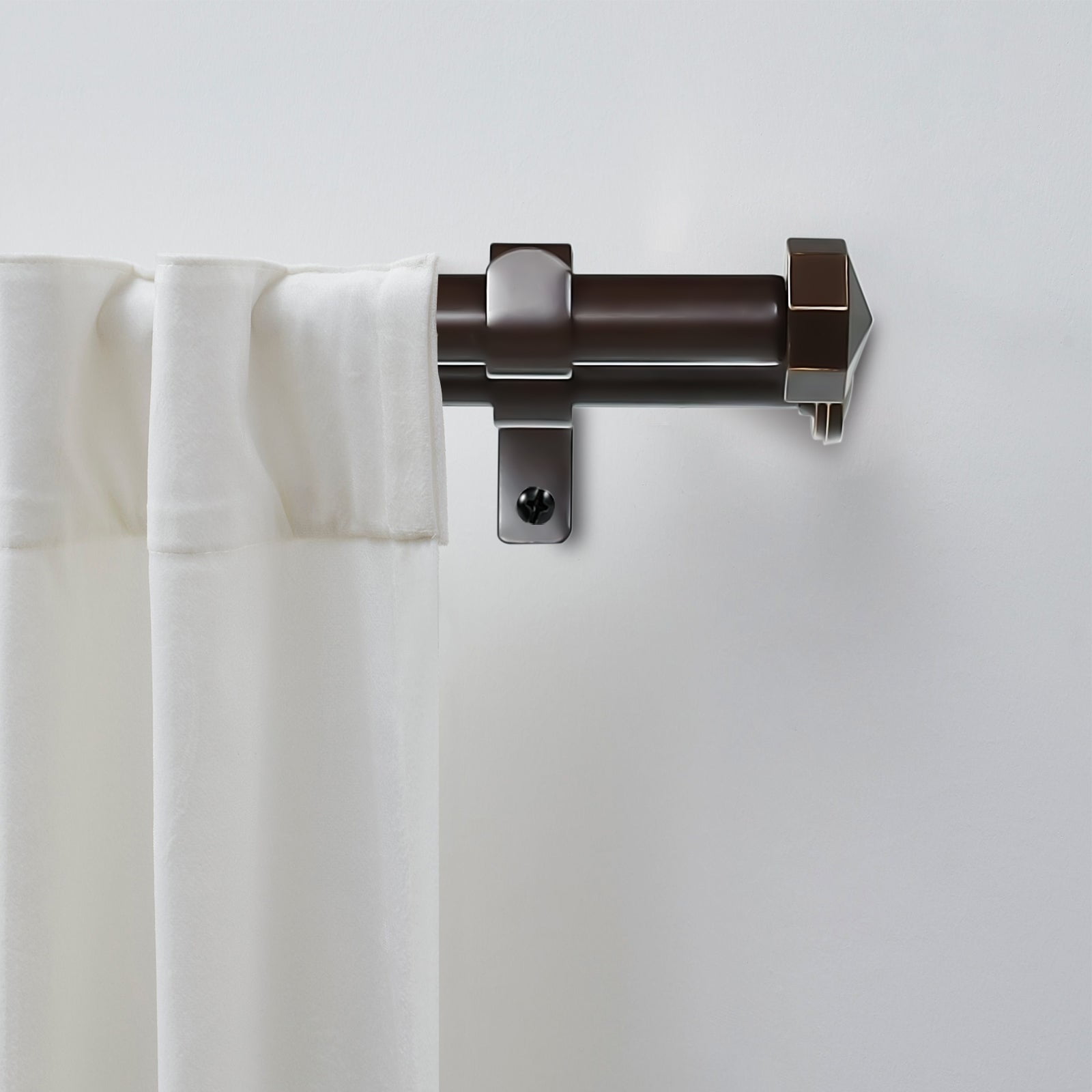 Ridicili 5/8" Telescoping Double Curtain Rods with Octagonal Finials, Bronze Gold, 28"-48", 5/8 Inches Front and 1/2 Inches Back Double Window Drapery Rod
