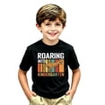 thumbnail image 3 of JCCXIN Toddler Kids Boys First Day Of School Tees Kindergarten Dinosaur Cartoon Graphic Tops Stretch Short Sleeve Crew Neck Summer Cozy Casual Everyday Clothes,Black,2-3 Years, 3 of 3