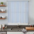 thumbnail image 5 of Blue Striped Sheer Curtains 54 Inches Long, Modern Simple Farmhouse Beige Vintage Light Filering Curtains, Breathable Simi Curtain Privacy Drapes for Kitchen Bathroom Small Window Treatment, 5 of 9