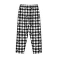 thumbnail image 5 of Naloa Black Tartan Plaid Print Women’s Ultra-Soft Comfy Pajama Lounge Pants with Pockets & Drawstring, 5 of 8