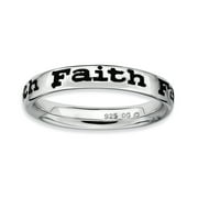 Sterling Silver Stackable Expressions Polished Enameled Faith Ring Size 6