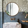 thumbnail image 5 of 20" Antiqued Brushed Brass Round Wall Mirror - Black, 5 of 5