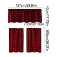 thumbnail image 3 of Gumesh 3 Piece Semi Kitchen Curtains - Light Filtering Buffalo Plaid Tier and Valance Window Curtains Set,Wine and White, 54 W x 18 L (1 Panel) + 28 W x 39 L (2 Panels), 3 of 6