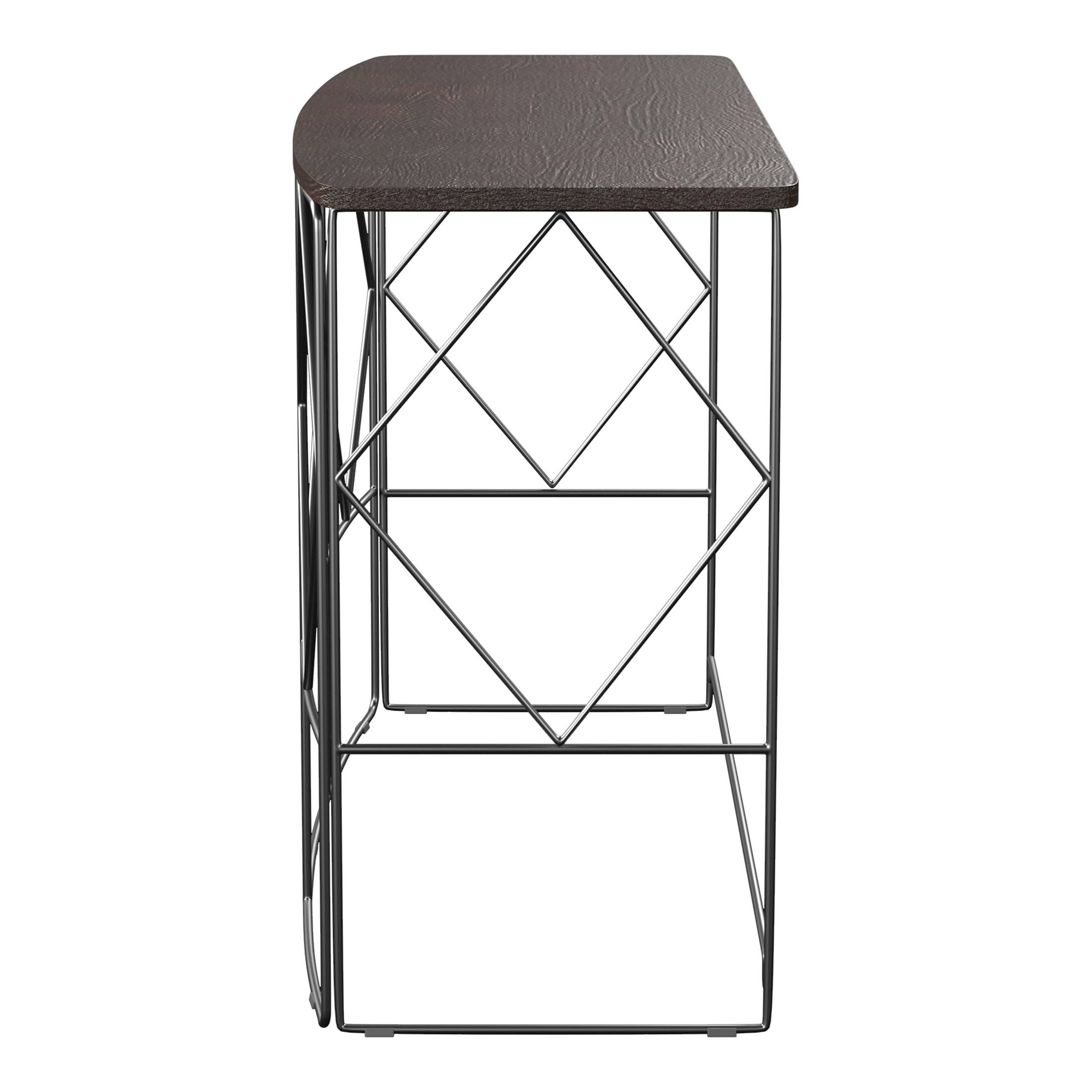 Furniture of America Herlan Console Table with Metal Frame, Walnut