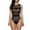 Black, variant on ZQUUVOU Women's One Piece Tankini Solid Color High Hip Backless Tankini Swimsuit (Black,L)