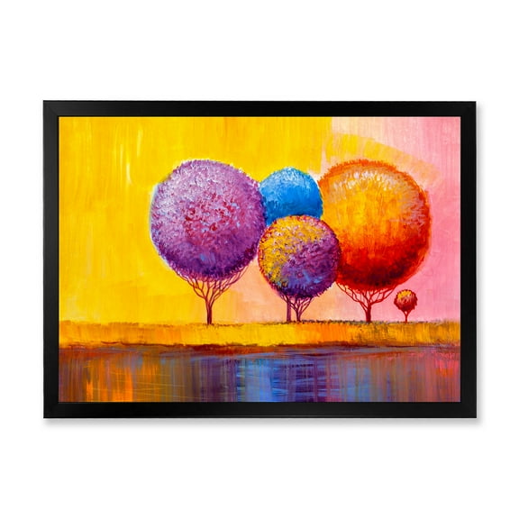 Designart 'Autumn Colorful Fantasy Trees I' Modern Framed Art Print