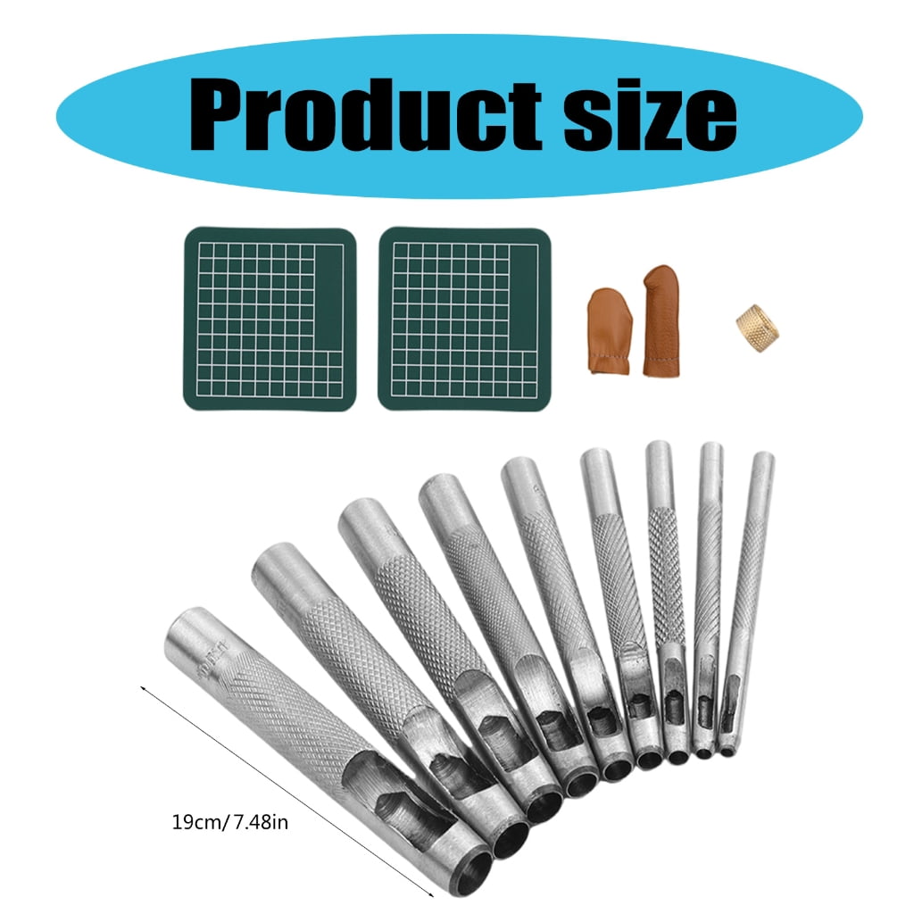 Geemin Round Hollow Punch Set Hole Punching Tool Hollow Punch Set for Fabric