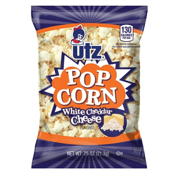 Utz White Cheddar Cheese Popcorn, 0.75 oz - Pack of 60