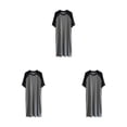 thumbnail image 4 of Guardurnaity Camisón Ropa de dormir Ligero Pijama de manga corta Transpirable Cuello Camisa de dormir Empalme Camisón Negro / Oscuro XL Type1 NO1, 4 of 6