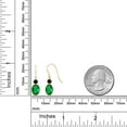 thumbnail image 3 of Gem Stone King 14K Yellow Gold Green Nano Emerald and Black Onyx Hook French Fish Ear Wire Dangle Earrings for Women (1.40 Cttw, Gemstone May Birthstone, Oval 7X5MM, Round 3MM), 3 of 3