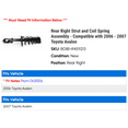 thumbnail image 2 of Rear Right Strut and Coil Spring Assembly - Compatible with 2006 - 2007 Toyota Avalon, 2 of 2
