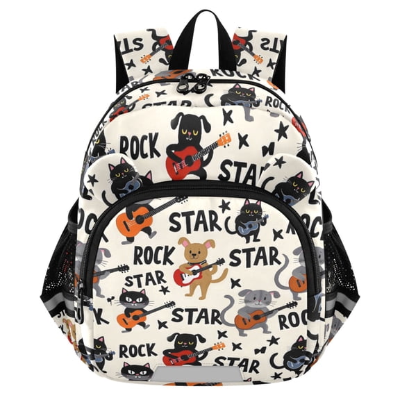 ALAZA Guitar Cute Cat Mini Backpack School Bookbag Age 3-7 Medium