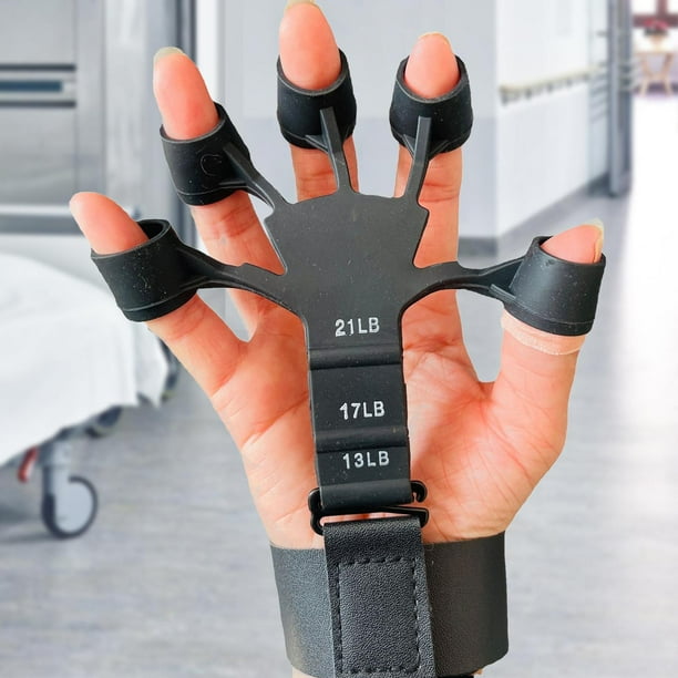 Ejercitador de dedos Bandas de resistencia Entrenador flexible Fuerza Fortalecedor de dedos ajustable para pianista Gimnasio Muñeca Mano Manos débiles Negro shamjiam Ejercicio de dedo