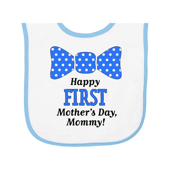 Inktastic Happy First Mother's Day, Mommy Bow Tie Baby Terry Cloth Bib