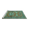 thumbnail image 2 of Ahgly Company Machine Washable Indoor Round Persian Turquoise Blue Traditional Area Rugs, 8' Round, 2 of 4