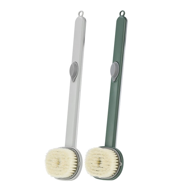 Puntoco 2 piezas cepillo de baño exfoliante cepillo de baño cepillo de baño de mango largo cepillo de baño cepillo de baño de pelo suave cepillo de baño cepillo de baño artefacto de baño cepillo
