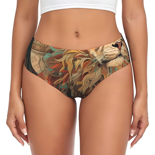 Fotbe Majestic Cosmic Lion Calzones Estampados para Mujer – Ropa Interior de Algodón, Cómoda, Suave y Elástica-X-Small