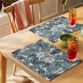 thumbnail image 4 of Green Leaves Placemats Set of 6 Summer Botanical Tropical Palm Plant Place Mats Indoor Wipeable Table Mats Washable Cloth Dining Table Placemats for Kitchen Holiday Party Home Decor 13x19 Inch, 4 of 9