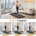 thumbnail image 2 of Hind 2.5HP Treadmills, Compact Under Desk Walking Treadmill Pad with Handle Bar Removable, 0%-8% Incline, Remote Control and LED Display, Blue, 2 of 9