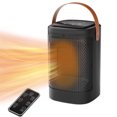 thumbnail image 1 of Mistaha Portable Electric Heater with Remote Control, 70° Oscillation, 3 Heat Settings, 1200W PTC Heating, 12H Timer, Touch Screen, Anti-Tip Design, for Home Office Desk Floor, Black, 110V US Plug, 1 of 6