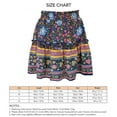 thumbnail image 1 of Jupe à Volants pour Femmes Imprimé Floral Élastique Jupe Courte Ethnique pour Été Printemps Automne, 1 of 4