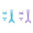 thumbnail image 1 of (2-Pack) Rinsvye Bikini Set Toddler Girls Swimsuit With Tail Skirt Design, 1 of 4