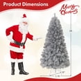 thumbnail image 3 of Gymax 6 FT Pre-Lit Artificial Christmas Tree Silver Tinsel Hinged Xmas Tree, 3 of 10