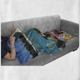 thumbnail image 6 of Central America Soft Flannel Fleece Throw Blanket, Underwater and Above View with a Beach and a Coral Reef with Exotic Fish, Cozy Plush for Indoor and Outdoor Use, 50" x 60", Multicolor, by Ambesonne, 6 of 6