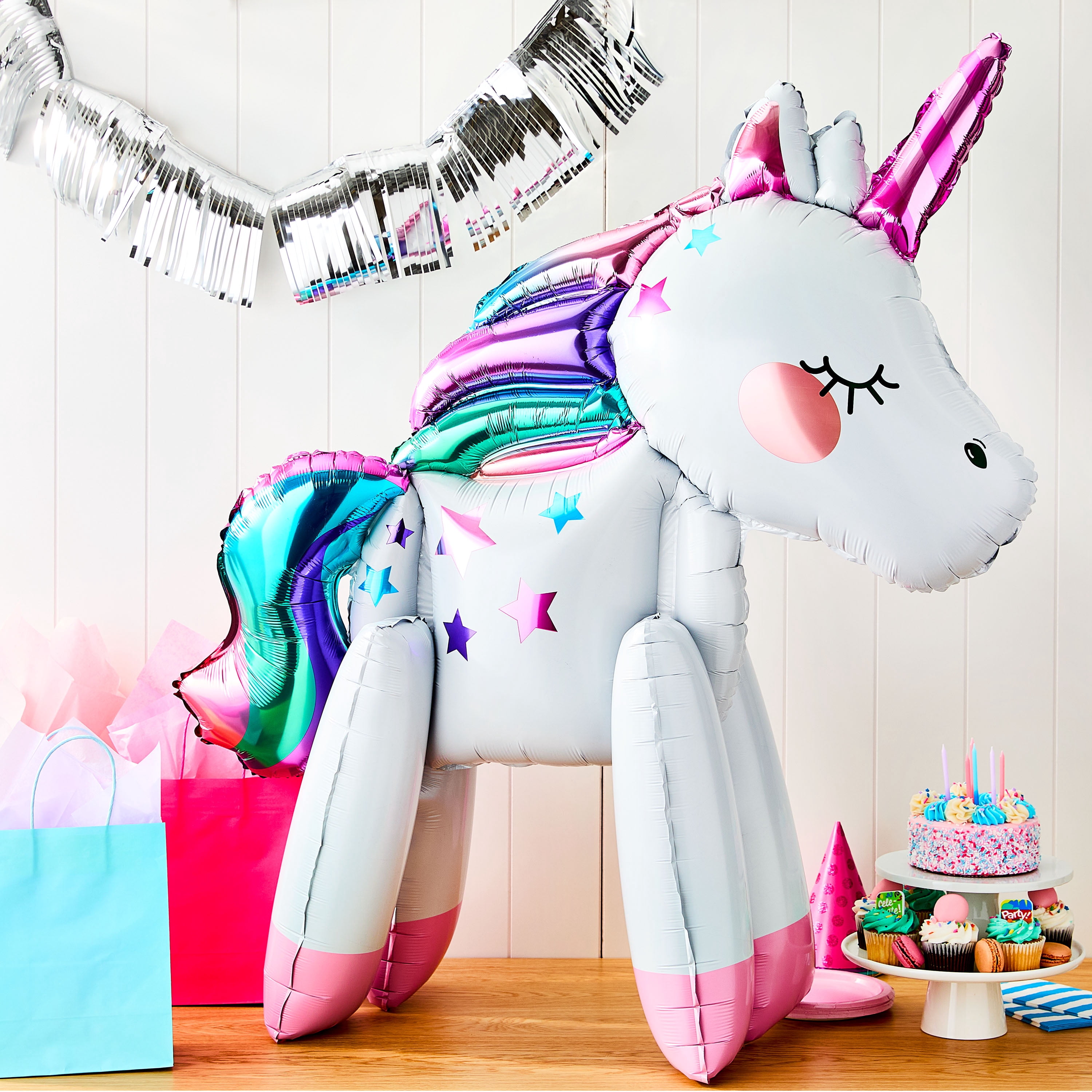 37" Multicolor Standing Air-Filled Unicorn Foil Balloon, by Way To Celebrate