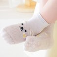 thumbnail image 7 of Huowey Girls Socks Soft Breathable Cartoon Print Striped Slipper Socks Grips Anti Skid Comfortable First Walking Ankle Socks Comfy Anti- Crew Socks,White,0-1 Years, 7 of 7