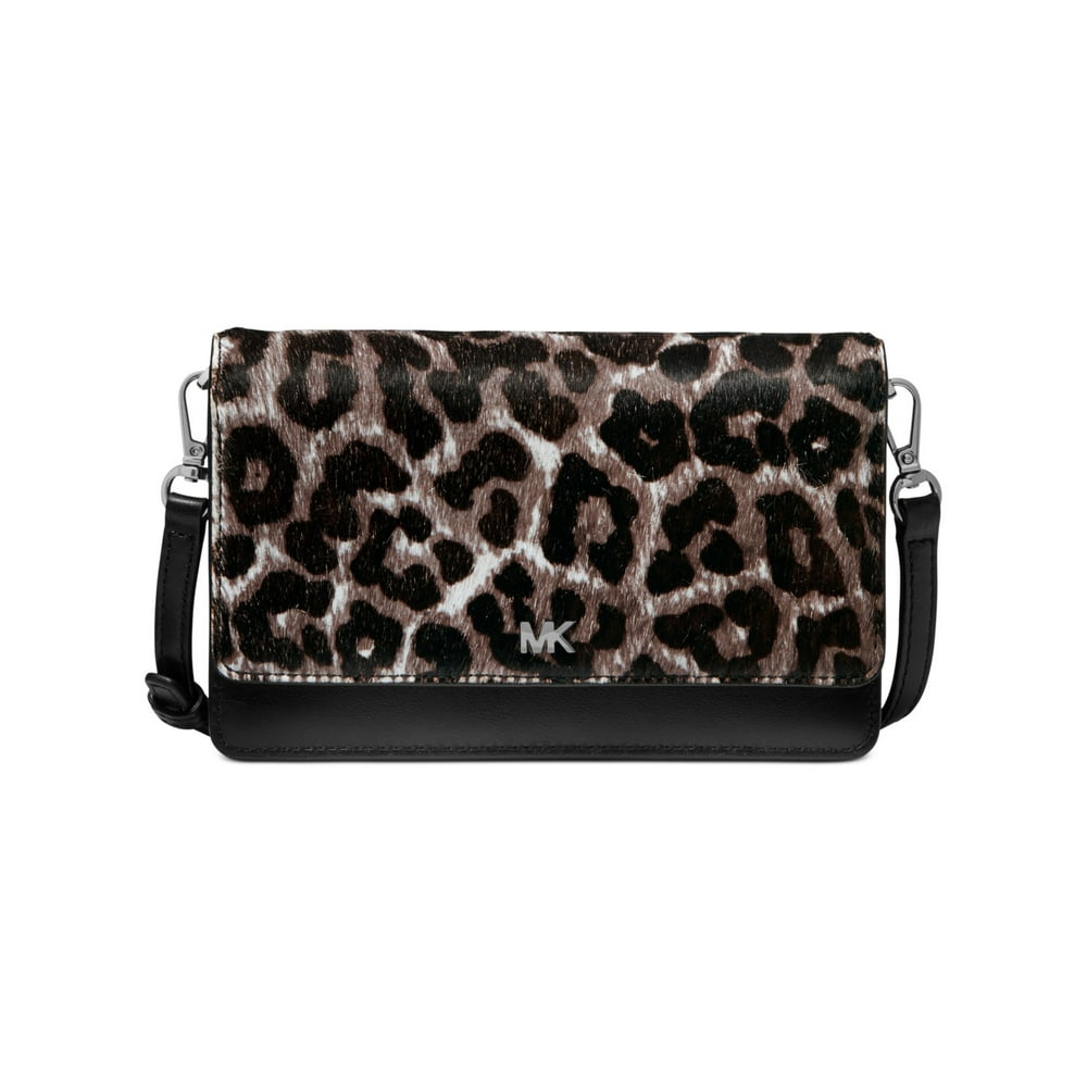 Michael Kors MICHAEL KORS Black Animal Print Faux Leather Crossbody