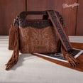 thumbnail image 3 of Wrangler Top Handle Bag for Women Embroidered Fringe Western Crossbody Purse, Brown, 3 of 7