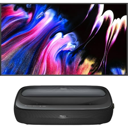 Hisense 120L9G-CINE120A 4K UHD Laser TV, Triple-Laser UST Ultra Short Throw Projector with 120" ALR Screen, 3000 Lumens, Android TV, HDR10, Dolby Atmos, Built-in Alexa & Google Assistant -