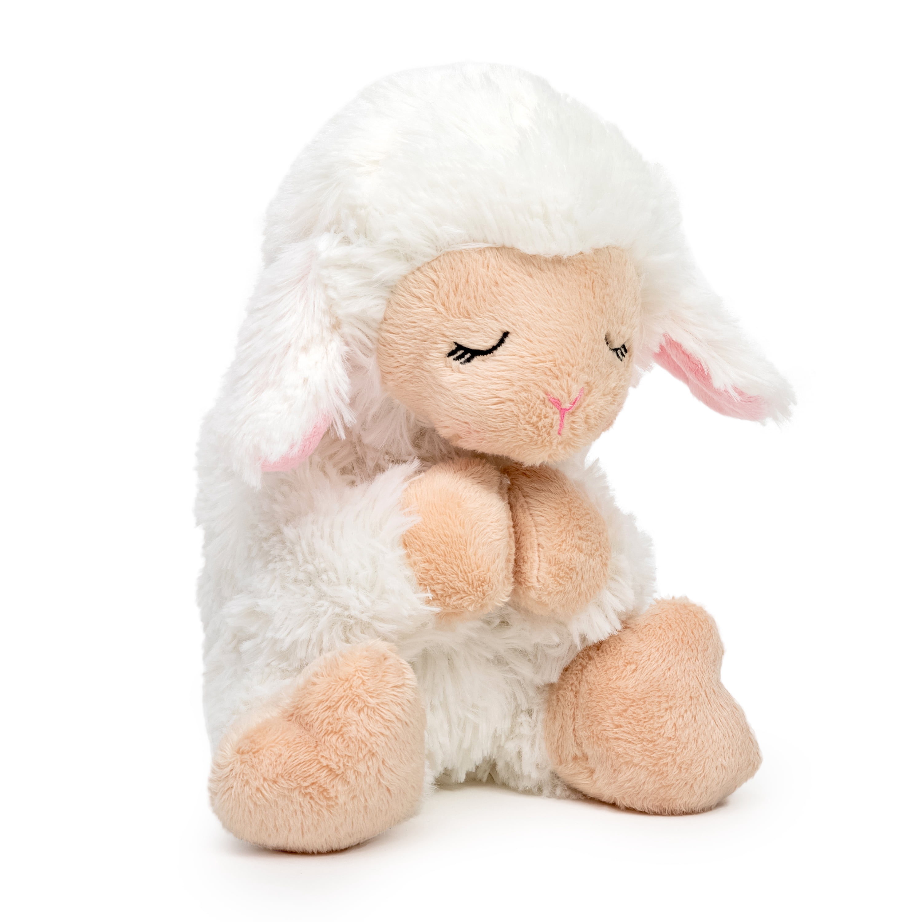 Gan Blessed Plush Lamb 8.5 inches with Rosary Set and Prayer Pamphlet in a box for girls and boys