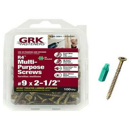

1pk GRK Fasteners 103101 R4 Countersink Head Multi-Purpose Screws #9 x 2-1/2