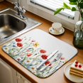 thumbnail image 3 of Dish Drying Mat for Kitchen Countertop, Colorful Wildflower Absorbent Dish Mat Reversible Quick Dry Non Slip Draining Mat Kitchen Drying Pad for Dishes, Utensils 16x18 Inch Watercolor Flower, 3 of 9