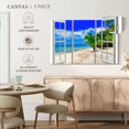 thumbnail image 4 of Elephant Stock Window To Beach Wall Art - Horizontal Multi Panel Canvas - Living Room Wall Decor - Beach Multi Panel - Beige And Green Decor - 23" x 14", 4 of 4