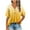 Yellow1, variant on Lmnyox Women's Shirts Flowy 3/4 Length Sleeve V Neck Button Casual Summer Tops 2025 Fashion Loose Tunic Tops