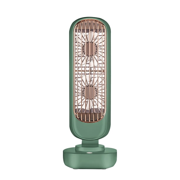 de Ventilador retro de torre de doble hoja, ventilador de escritorio, ventilador pequeño USB de carga portátil vertical