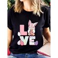 thumbnail image 1 of Easter Love Shirt, Easter Gnome Shirt, Easter Love Gnome Shirt,Easter Matching Shirt,Easter Bunny Shirt, Easter Bunny Gift, Easter Family Shirt Print Cotton Women T Shirt, Short Sleeve Round Neck Cas, 1 of 6
