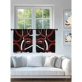 thumbnail image 4 of Sheer Curtains 45 Inch Length 2 Panels Set for Kitchen, Red Geometric Semi Sheer Curtains for Windows, Vintage Abstract Stripes Aesthetic Art Voile Window Treatments Rod Pocket Curtain, 4 of 7