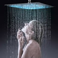 thumbnail image 3 of 12-inch LED Square Shower Head Rainfall Ultra thin Top Sprayer Brushed Nickel, 3 of 13