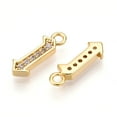 thumbnail image 2 of Brass Micro Pave Cubic Zirconia Charms Number 1 Real 18K golden Plated 13~14x4.5~8x2mm Hole: 1.5mm, 2 of 3