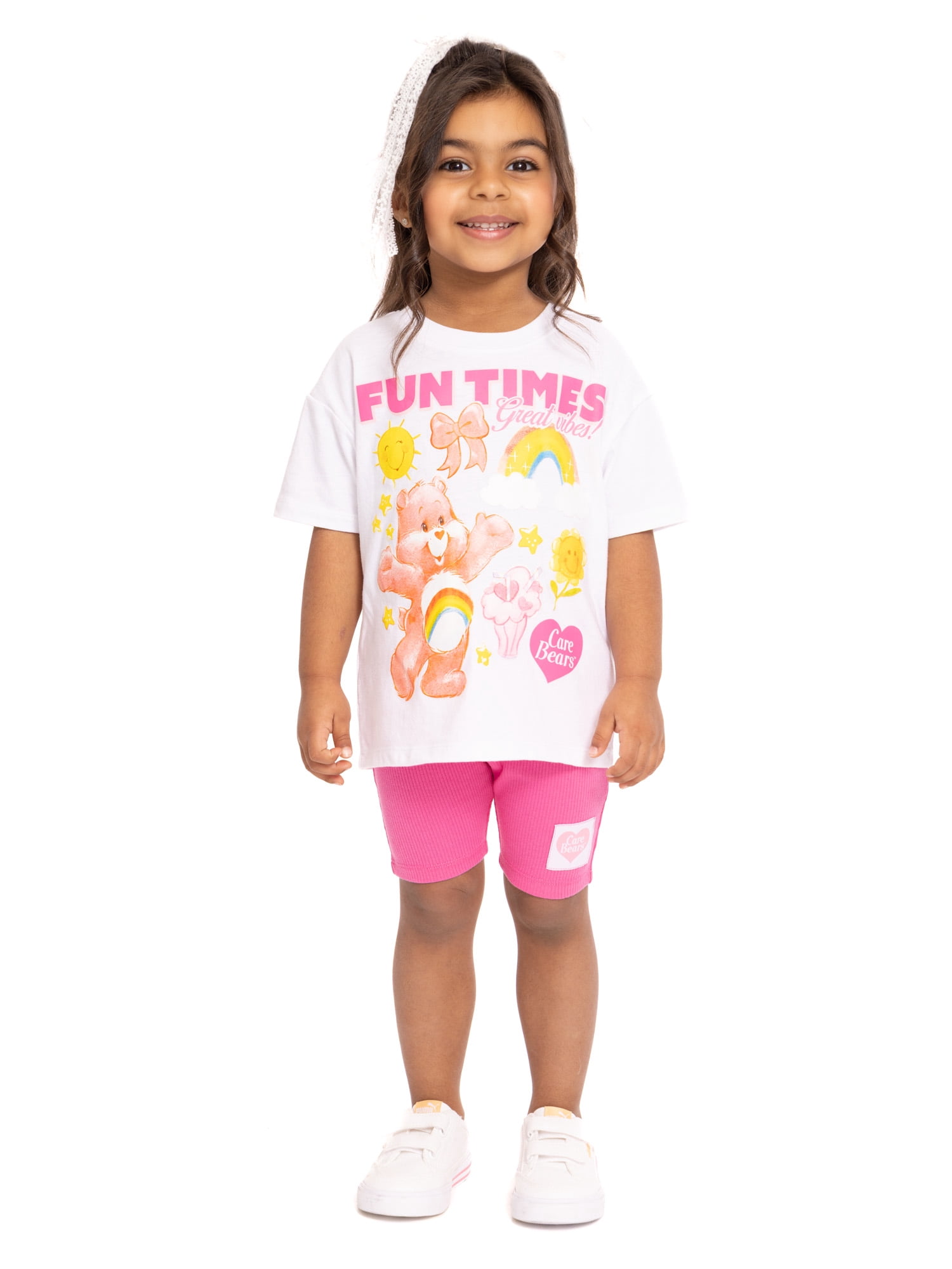 Care Bears Toddler Girls Graphic Tee and Biker Shorts Set, 2-Piece, Sizes 12M-5T