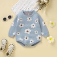 thumbnail image 2 of WUANDIXFA Girl Romper Outfit Long Sleeve Baby Girl Clothes Jumpsuit for Baby One Piece Romper Light Blue,12-18 Months, 2 of 9